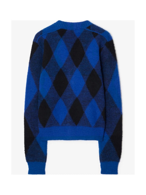 Burberry Argyle-Checkered Wool Cardigan