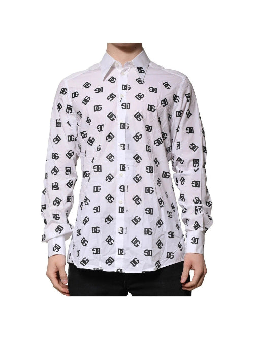 White shirt with black pattern on a white background