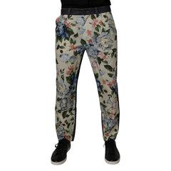 Floral patterned pants on a white background