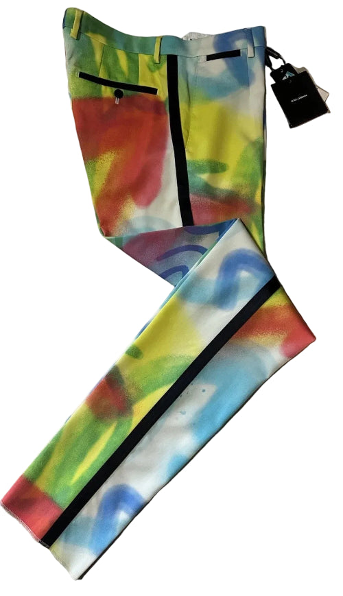 Colorful leggings with a pattern on a white background
