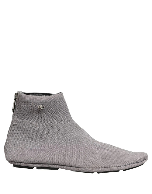 DOLCE & GABBANA Men's Gray Stretch Mesh Men Ankle Boots