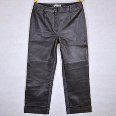 Black leather pants on a white background