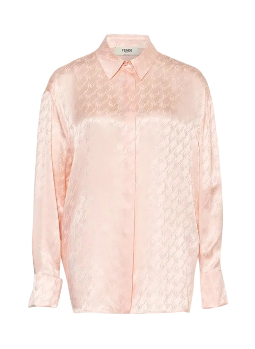 Light pink lace blouse on a white background