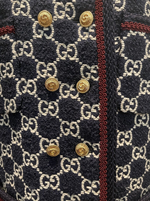 Gucci GG Macro Tweed Double Breasted Coat