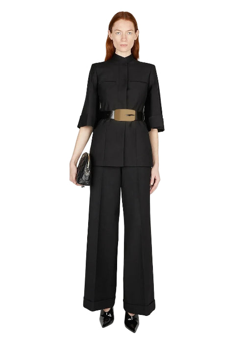 Gucci Women's Black Belted Soft Wool Silk Jacket - BNWT