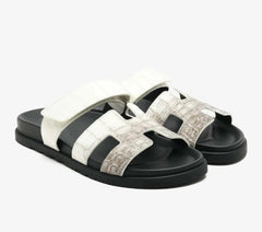 HERMÈS Niloticus Crocodile Himalaya Sandals