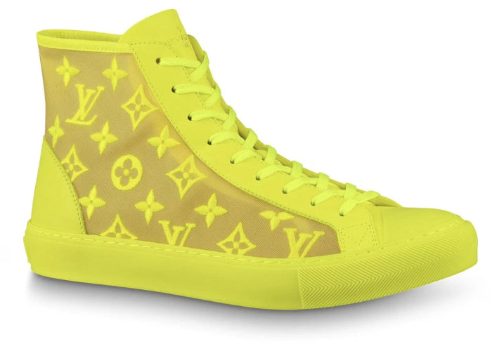 Louis Vuitton Luxembourg Tattoo Yellow Monogram High Top Sneakers