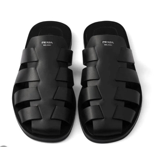 Prada Fisherman Leather Slides