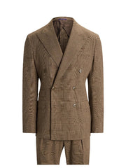 Ralph Lauren Purple Label Kent Prince of Wales Brown Pant Suit