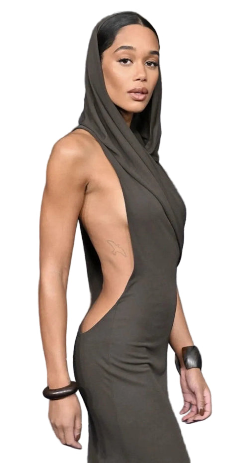 Saint Laurent Hooded Maxi Dress