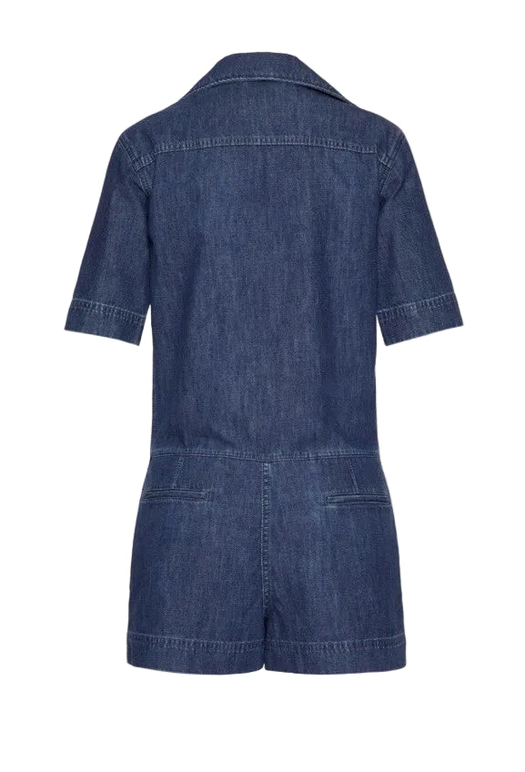 Valentino Chambray Denim Short Jumpsuit