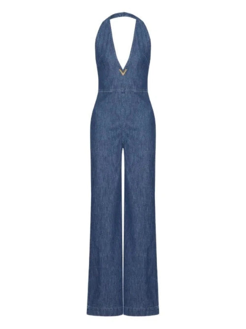 Valentino Garavani Chambray Denim Jumpsuit