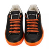 DOLCE & GABBANA DG Logo Man Sneaker Shoes PORTOFINO Black Neon Orange Silver