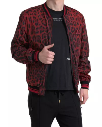 Dolce & Gabbana Leopard Print Bomber Jacket