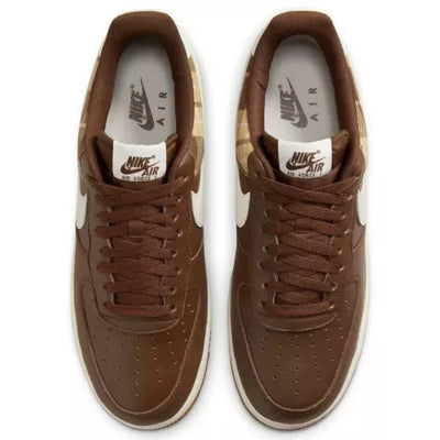 New Nike Air Force 1 '07 LX Cacao Plaid/Brown US Men's