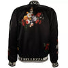 DOLCE & GABBANA Oversize Baroque Angel Flower Print Stuffed Bomber Jacket Black