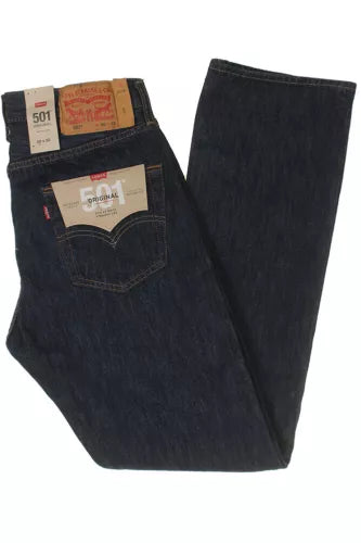 Levis Mens 501 Original Shrink to Fit Denim Button Fly Classic Rise Jeans