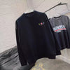 New Men‘s LV Big Logo Casual Black Long Sleeve T-shirt Size L/M