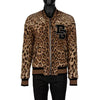 DOLCE & GABBANA Leopard Print Quilted Bomber Jacket