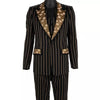 DOLCE & GABBANA Flower Striped 3 Piece Jacquard Pant Suit