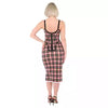 Burberry Bright Red Check Stretch Jersey Corset Dress,