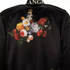 DOLCE & GABBANA Oversize Baroque Angel Flower Print Stuffed Bomber Jacket Black