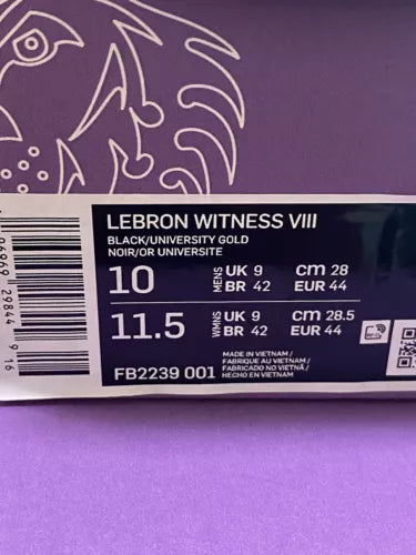 Nike Lebron Witness 8 Mens Lakers Black Purple New Sneakers NIB Basketball Shoes