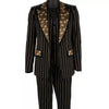 DOLCE & GABBANA Flower Striped 3 Piece Jacquard Pant Suit