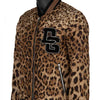 DOLCE & GABBANA Leopard Print Quilted Bomber Jacket