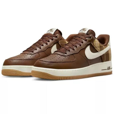 New Nike Air Force 1 '07 LX Cacao Plaid/Brown US Men's