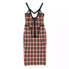 Burberry Bright Red Check Stretch Jersey Corset Dress,