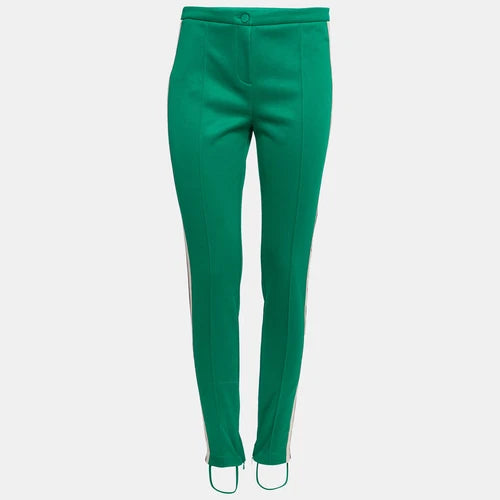 Green pants on a light gray background