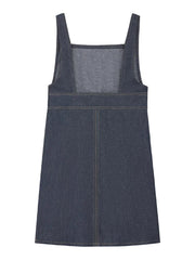 Denim pinafore dress on a white background