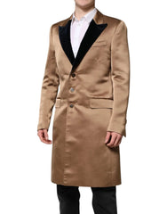 Dolce & Gabbana Silk Single Breasted Trench Coat