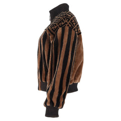 Fendi FF Brown Lamb Fur Jacket