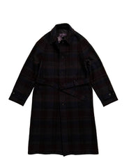 Black checkered coat on a beige background