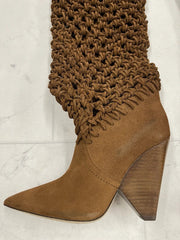 Yves Saint Laurent YSL Suede Twine Soho Niki 105 Thigh High Boots