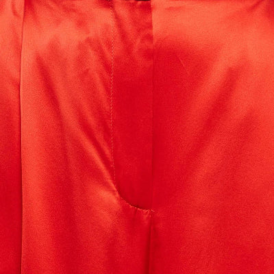 Alexander McQueen Women's Red Silk Wide Leg Pants
