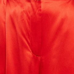 Alexander McQueen Women's Red Silk Wide Leg Pants
