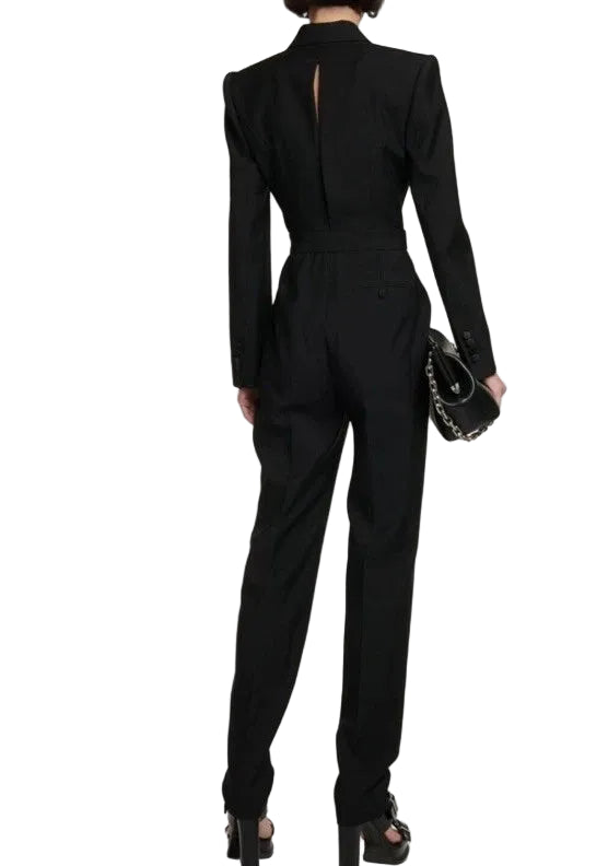 Alexander McQueen Black Cutout Back Jumpsuit