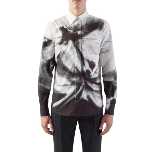 Alexander McQueen Men's Dragonfly Shadow Print Dress Shirt