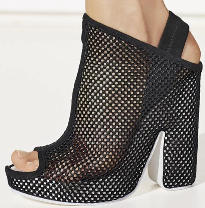 Balenciaga Black Mesh Sandal Heels