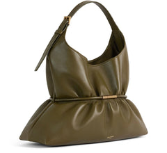 BALMAIN Sphynx Medium Olive Smooth Leather Handbag NWT