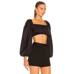 Zeynep Arcay Balloon Cotton Crop Top