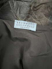 Brunello Cuciinelli Women's Brown Feather-Trimmed Jacket