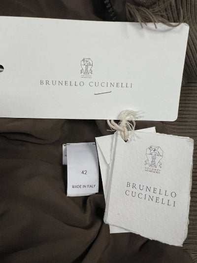 Brunello Cuciinelli Women's Brown Feather-Trimmed Jacket