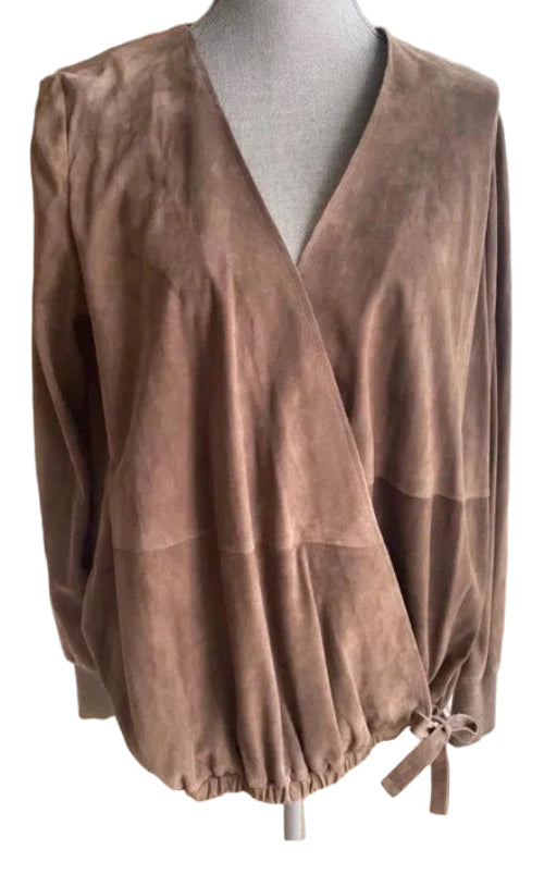 Brunello Cucinelli Women's Suede Wrap Around Jacket