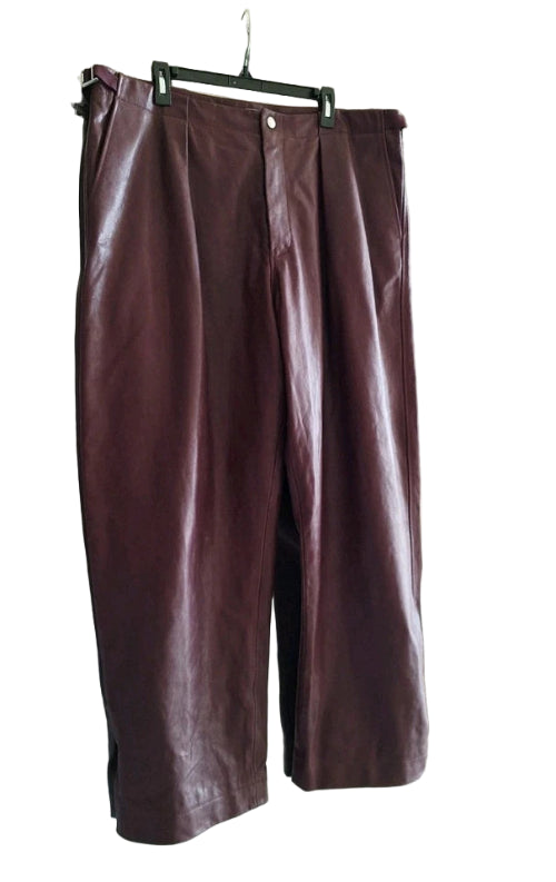 Burberry Wide Leg Leather Trousers