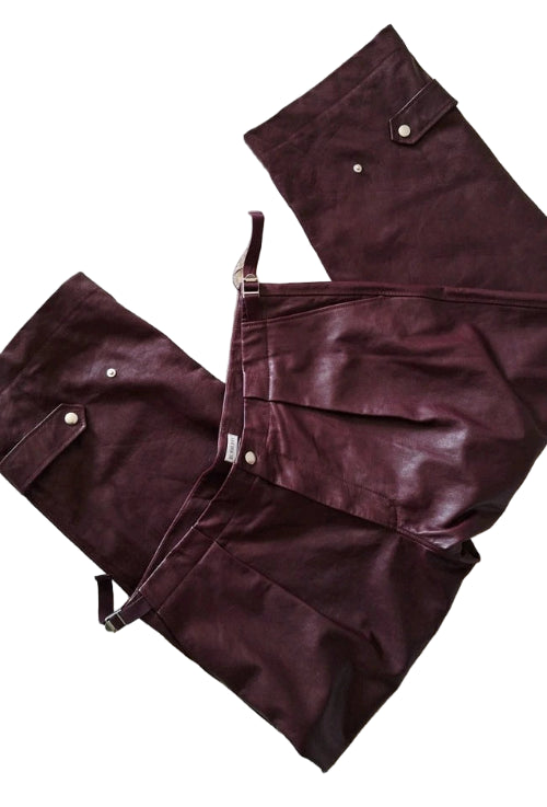 Burberry Wide Leg Leather Trousers