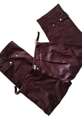 Burberry Wide Leg Leather Trousers